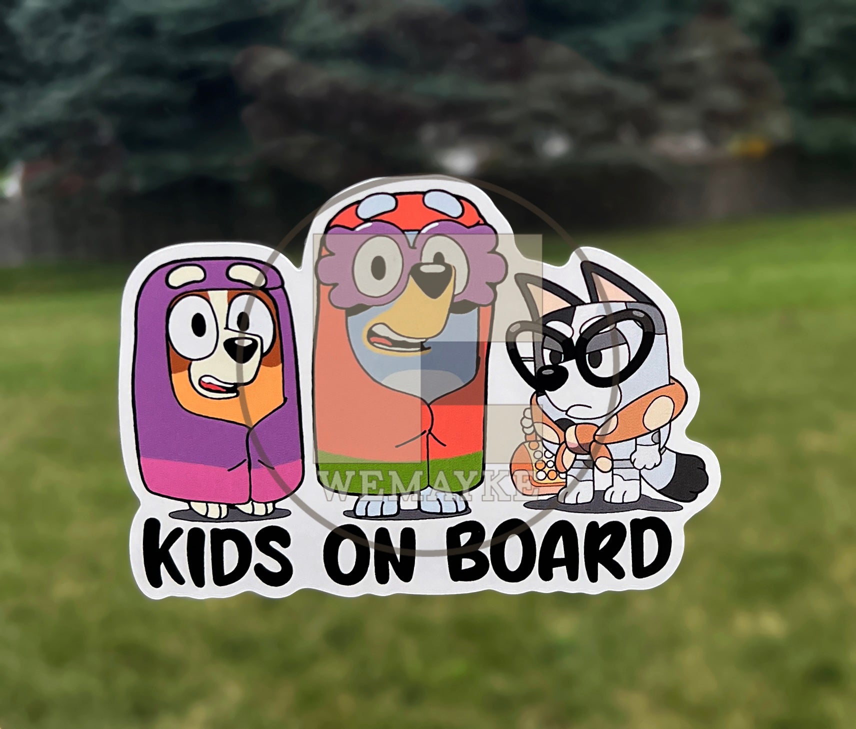 (B7) Kids on Board 3G- Dog Family Decal / Sticker